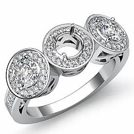 1.85 Ct Round Princess Diamond 3 Stone Anniversary Ring W Gold