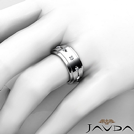 0.70 CT Princess Diamond Man Eternity Wedding band Gold