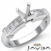 0.40Ct Diamond Engagement Womens Ring Princess Semi Mount Setting 14k White Gold