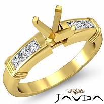 Diamond Engagement Womens Ring Princess Semi Mount Setting 14k Gold Yellow (0.4Ct. tw.)