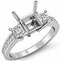 0.80Ct Princess Diamond 3 Stone Engagement Ring Setting 14k Gold