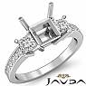 3 Stone Diamond Engagement Ring Princess Cut Semi Mount Setting 14k W Gold 0.8Ct
