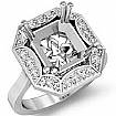 0.72Ct Radiant Diamond Engagement Ring Setting 14k W Gold