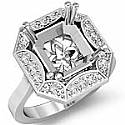 0.72Ct Radiant Diamond Engagement Ring Setting 14k W Gold