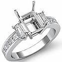 0.8 Ct Emerald Princess Diamond 3 Stone Engagement Ring WG