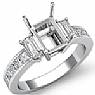 0.8 Ct Emerald Princess Diamond 3 Stone Engagement Ring WG