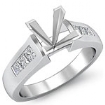 0.32CT Princess Diamond Engagement Ring setting 14k W Gold