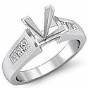 0.32CT Princess Diamond Engagement Ring setting 14k W Gold