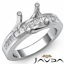 0.50 Ct Princess Diamond Engagement Ring Channel Setting 14k Wh Gold Semi Mount