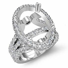 2.15CT Oval Diamond Vintage Engagement Ring Setting 14k WG