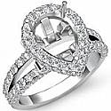 1.52Ct Round Diamond Engagement Ring Pear Setting 14K White Gold
