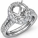 1.29 ct Round Diamond Engagement Ring Oval Setting 14K White Gold