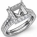 1.38 ct Round Diamond Engagement Ring Princess Setting 14K White Gold