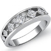 .80 CT Princess Diamond Half Wedding Band 14k W Gold Ring