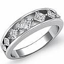.80 CT Princess Diamond Half Wedding Band 14k W Gold Ring