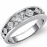 .80 CT Princess Diamond Half Wedding Band 14k W Gold Ring