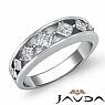 Princess Prong Channel Set Diamond Women Half Wedding Band 14k WGold Ring 0.8Ct