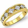 Princess Diamond Half Wedding Band 14k Gold Yellow Ring (0.8Ct. tw.)