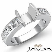 0.65Ct Round Bar Channel Setting Diamond Engagement Ring Semi Mount 14k Wh Gold