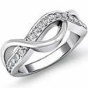 0.25 Ct Round Diamond Women Wedding Band 14k W Gold