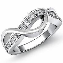 0.25 Ct Round Diamond Women Wedding Band 14k W Gold