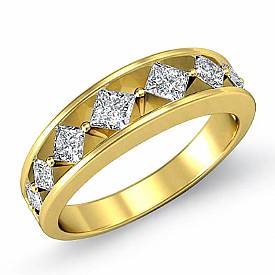 Princess Diamond Half Wedding Band 14k Gold Ring (0.8Ct. tw.)