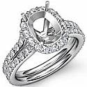 1.32 ct Round Diamond Engagement Ring Cushion Setting 14K White Gold