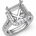 1.35 ct Round Diamond Engagement Ring Asscher Setting 14K White Gold