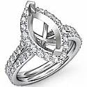 1.36 ct Round Diamond Engagement Ring Marquise Setting 14K White Gold