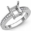 0.25 Ct Princess Diamond Engagement Ring Setting 14k W Gold