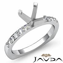 0.2Ct Round Diamond Cathedral Pave Engagement Ring Setting 14k W Gold Semi mount