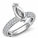 1.45 Ct Diamond Pave Engagement Ring Marquise Setting 14k White Gold