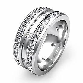1.75 Ct Princess Round Diamond Wedding Eternity Ring W Gold