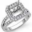 1.53 ct Round Diamond Engagement Ring Asscher Setting 14K White Gold