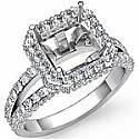 1.53 ct Round Diamond Engagement Ring Asscher Setting 14K White Gold