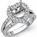 1.55 ct Round Diamond Engagement Ring Heart Setting 14K White Gold