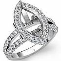 1.58 ct Round Diamond Engagement Ring Marquise Setting 14K White Gold