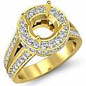 Round Diamond Engagement Ring Vintage Setting 18k Gold Yellow (2Ct. tw.)