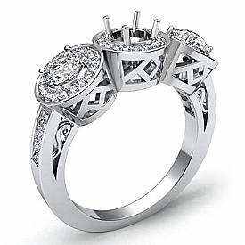 1.85 Ct Round Princess Diamond 3 Stone Anniversary Ring W Gold