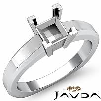 Solitaire Diamond Women's Engagement Ring 18k Gold White Princess Semi Mount