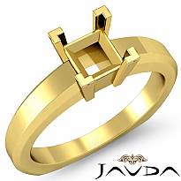 Solitaire Diamond Women's Engagement Ring 14k Gold Yellow Princess Semi Mount