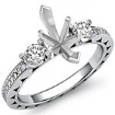 0.85Ct Diamond 3 Stone Anniversary Ring Marquise Setting 14k WG