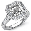 0.50 Ct Diamond Engagement Ring Asscher Setting 14k White Gold