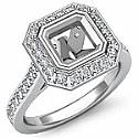 0.50 Ct Diamond Engagement Ring Asscher Setting 14k White Gold