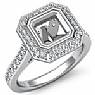 0.50 Ct Diamond Engagement Ring Asscher Setting 14k White Gold