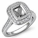 0.50 Ct Diamond Engagement Ring Cushion Setting 14k White Gold