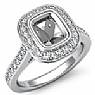 0.50 Ct Diamond Engagement Ring Cushion Setting 14k White Gold