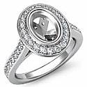 0.50 Ct Diamond Engagement Ring Oval Setting 14k White Gold