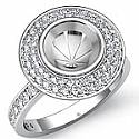 0.75 Ct Round Diamond Engagement Ring Setting 14 K White Gold
