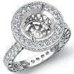 1 Ct Round Diamond Engagement Ring Setting 14 K White Gold